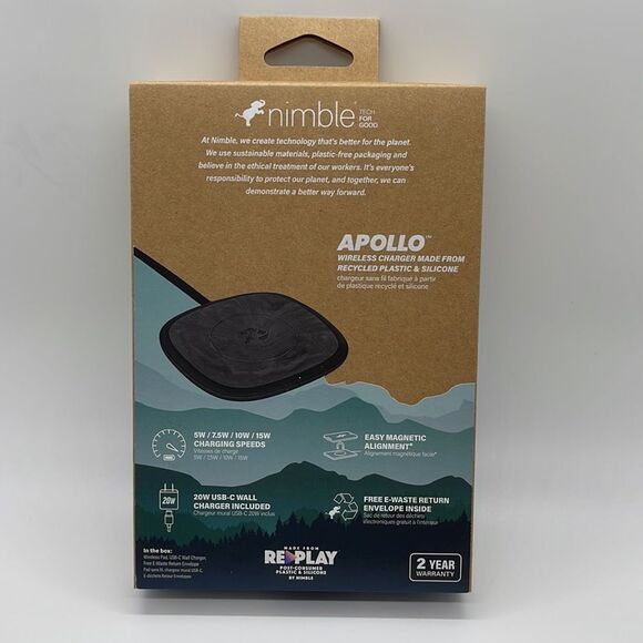 NIB NIMBLE APOLLO Wireless Bundle Fast Wireless Charger - Picture 4 of 4